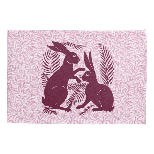 アールヌーボー・ウサギ・ド・モーガン・モリス・ペア 枕カバー (裏面)