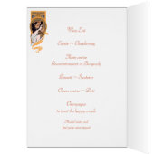 アールヌーボー·オレンジ·イエ結婚ローのメニュー·カード (内側 (左))