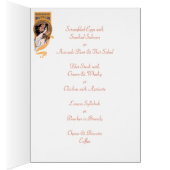 アールヌーボー·オレンジ·イエ結婚ローのメニュー·カード (内側 (右))