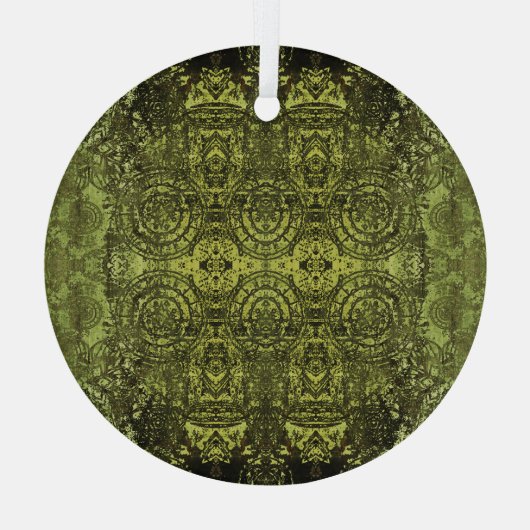 アールヌーボー:カラフルヴィンテージオーナメント。 ガラスオーナメント (裏面)