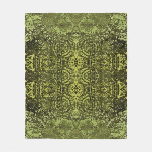アールヌーボー:カラフルヴィンテージオーナメント。 フリースブランケット (正面)