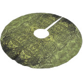 アールヌーボー:カラフルヴィンテージオーナメント。 ブラッシュドポリエステルツリースカート (アングル)