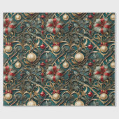 アールヌーボー・クリスマス |折り返し紙 ラッピングペーパー (フラット)