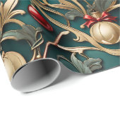 アールヌーボー・クリスマス |折り返し紙 ラッピングペーパー (ロールコーナー)