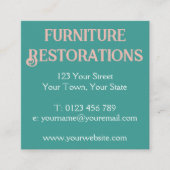 アールヌーボー グリーンクリーム スクエア名刺 (正面)