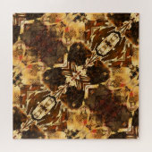 アールヌーボー：ゴールデンブラウンヴィンテージ ジグソーパズル (横)