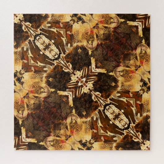 アールヌーボー：ゴールデンブラウンヴィンテージ ジグソーパズル (縦)