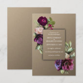 アールヌーボー, ゴールド,, アールデコ, ヴィクトリアン, ウェディング, カード (正面/裏面)