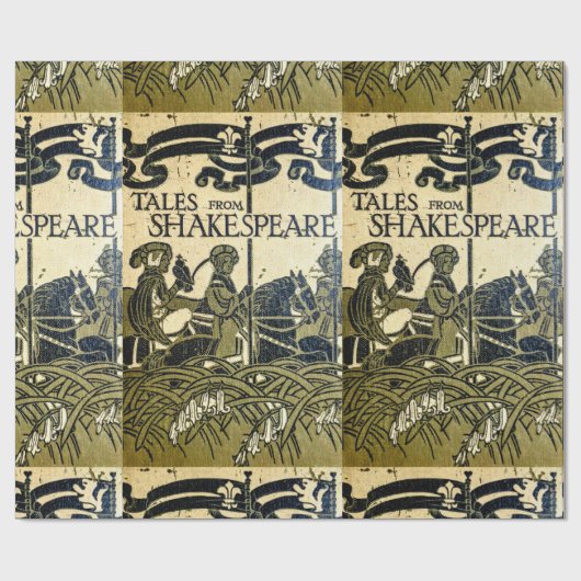 アールヌーボー・シェイクスピアの本の表紙 ラッピングペーパー (フラット)