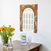 アールヌーボー スタイルの ヴィンテージ ウェディング シーティングチャート 箔ポスター (レイダウン (キッチン))