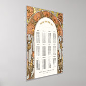 アールヌーボー スタイルの ヴィンテージ ウェディング シーティングチャート 箔ポスター (レイダウン)