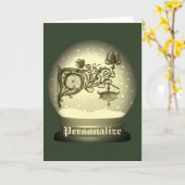 アールヌーボー・スノーグローブ カード (黄色い花)