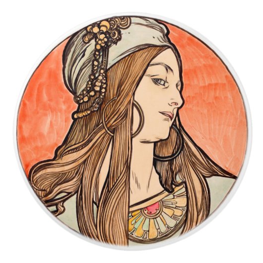 アールヌーボー セラミックノブ (正面)