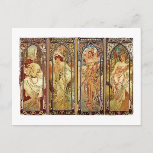 アールヌーボー・タイムズ・オブ・デイ ポストカード (正面)