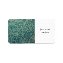 アールヌーボー,ティール（緑がかった色），ウィリアムモリススタイル,フローラ，気の利いた ラベル