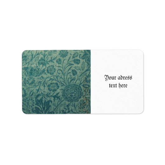 アールヌーボー,ティール（緑がかった色），ウィリアムモリススタイル,フローラ，気の利いた ラベル (正面)