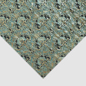 アールヌーボー,ティール（緑がかった色）,金ゴールド，パターン，ベルエポック，シック，e 薄葉紙 (詳細)