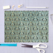 アールヌーボー,ティール（緑がかった色）,金ゴールド，パターン，ベルエポック，シック，e 薄葉紙 (クラフト)