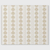 アールヌーボー，トワール，フローラ，パターン，ベージュ，シック，エレガン ラッピングペーパー (フラット)