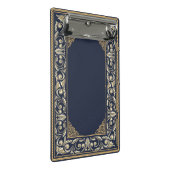 アールヌーボー、ネイビーブルー、金ゴールド、アンティーク、ベルエポック。 ミニクリップボード (アングル)