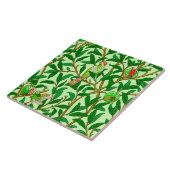 アールヌーボー·バード·アンド·ポメグラネート、ライム·グリーン タイル (側面)