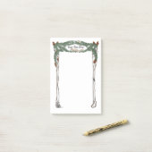 アールヌーボー·パイン·コーンズ·自然·テーマード·ポストIt ポストイット (デスク上)