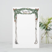 アールヌーボー·パイン·コーン·自然·テーマ文房具 便箋 (スタンド正面)