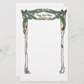 アールヌーボー·パイン·コーン·自然·テーマ文房具 便箋 (正面/裏面)