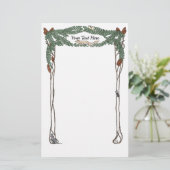 アールヌーボー·パイン·コーン·自然·テーマ文房具 便箋 (スタンド正面)