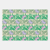 アールヌーボー・ピンク・ユリダマスク ラッピングペーパーシート (正面3)