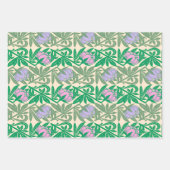 アールヌーボー・ピンク・ユリダマスク ラッピングペーパーシート (正面)