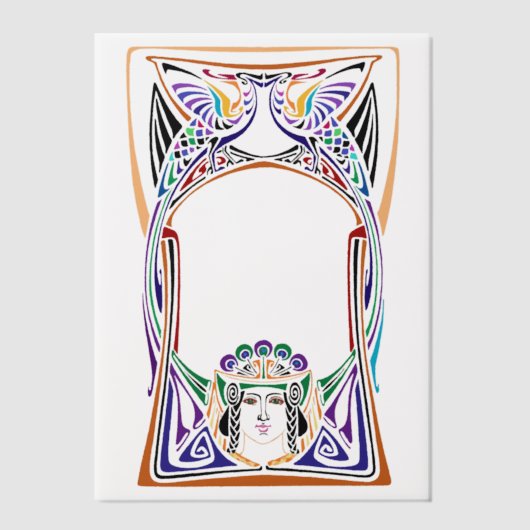 アールヌーボー・ピーコックレディ ベラム紙招待状 (正面)