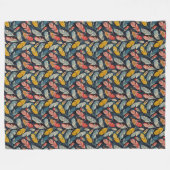 アールヌーボー・フェザー フリースブランケット (正面(横))