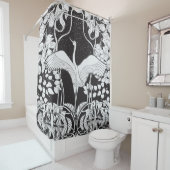 アールヌーボー:フローラバードイラストレーション シャワーカーテン (インサイチュ)