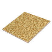 アールヌーボー・フローラ・ダマスク、マスタード・イエロー、金ゴールド タイル (側面)