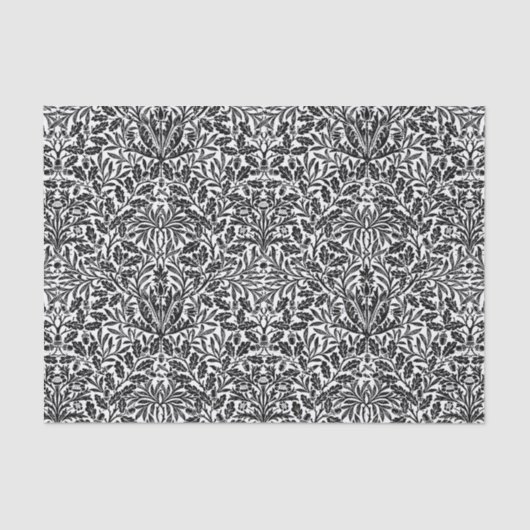 アールヌーボー·フローラ·ダマスク（白黒） 薄葉紙 (正面)