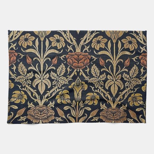 アールヌーボー，ベルエポックパターン，ヴィンテージ，シック，ウィル キッチンタオル (横)