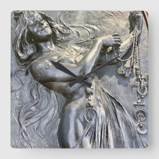 アールヌーボー，ベルエポック，ヴィンテージ,エレガントシック， c スクエア壁時計 (正面)