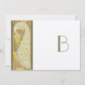 アールヌーボー　ペコック　バード　ウェディング　インビテーション　２ 招待状 (裏面)