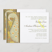 アールヌーボー　ペコック　バード　ウェディング　インビテーション　２ 招待状 (正面/裏面)