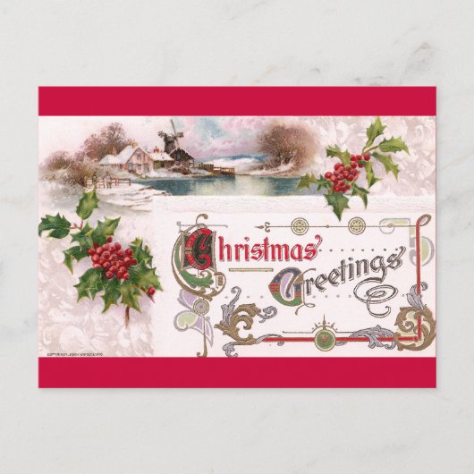 アールヌーボー・ホリーさんとのクリスマスの挨拶 シーズンポストカード (正面)