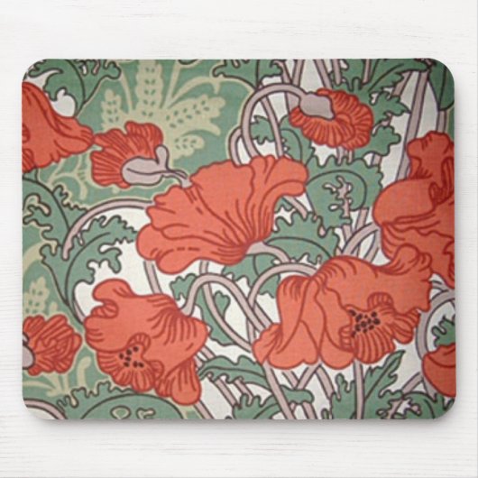 アールヌーボー・ポピー マウスパッド (正面)