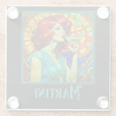 アールヌーボー・マルティーニ ガラスコースター (裏面)