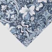 アールヌーボー・モリス海軍の青と白の花 薄葉紙 (詳細)