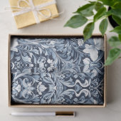 アールヌーボー・モリス海軍の青と白の花 薄葉紙 (ギフト)