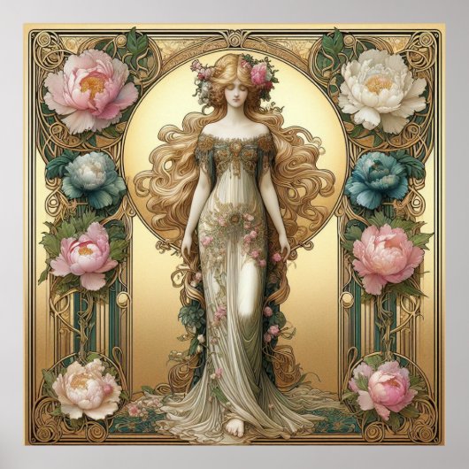 アールヌーボー・レディ・ウィズ ポスター (正面)