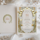 アールヌーボー ヴィンテージ ウェディングシャワー 招待状 デコ