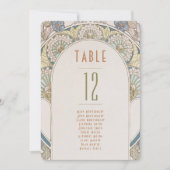 アールヌーボー ヴィンテージ ウェディング テーブルナンバー (正面)