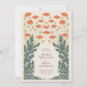 アールヌーボー ヴィンテージ ウェディング 招待状 (正面)