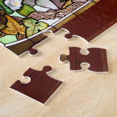 アールヌーボー《植物》スイレン花ステンドグラスパズル ジグソーパズル (側面)